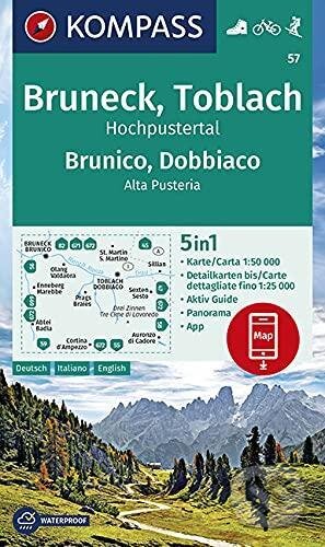 Bruneck, Brunico, Toblach, Dobbiaco, Hochpustertal, Alta Pusteria 1: 50 000