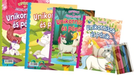 Komplet omaľovaniek Unikornisok és pónik / Jednorožce a poníky, Foni book HU, 2019