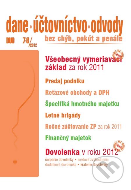 Dane, účtovníctvo, odvody 7 - 8/2012, Poradca s.r.o., 2012