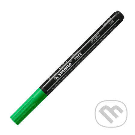 STABILO FREE Acrylic - T100 Okrúhly hrot 1-2mm - listová zelená, STABILO, 2021
