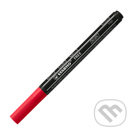 STABILO FREE Acrylic - T100 Okrúhly hrot 1-2mm - karmínová