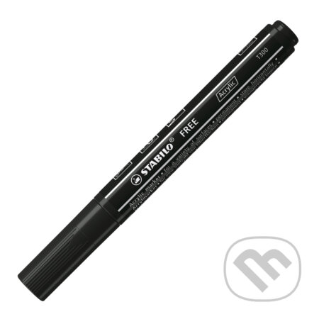 STABILO FREE Acrylic - T300 Okrúhly hrot 2-3mm - čierna
