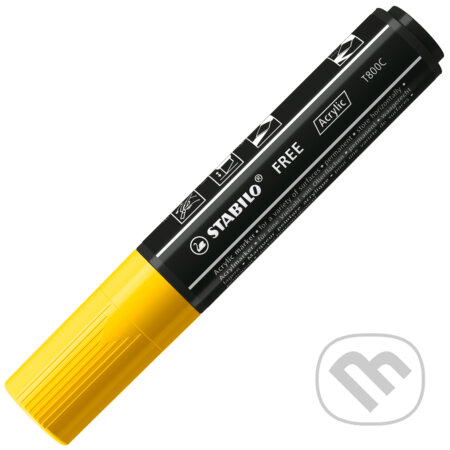 STABILO FREE Acrylic - T800C Klinový hrot 4-10mm - žltá, STABILO, 2021