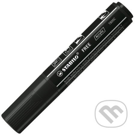 STABILO FREE Acrylic - T800C Klinový hrot 4-10mm - čierna