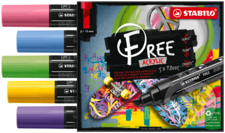 STABILO FREE Acrylic - T800C Klinový hrot 4-10mm - Seaside