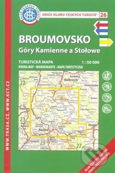 Broumovsko, Góry Kamienne a Stołowe 1:50 000, Klub českých turistů, 2018