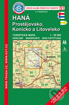 Haná, Prostějovsko, Konicko a Litovelsko 1:50 000, Klub českých turistů, 2017