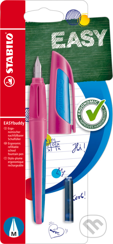 Školské plniace pero s hrotom M - FRESH EDITION v ružovej / svetlo modrej, STABILO, 2021