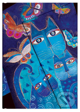 Paperblanks - diár 2013 - Blue Cats & Butterflies Midi, Paperblanks, 2012