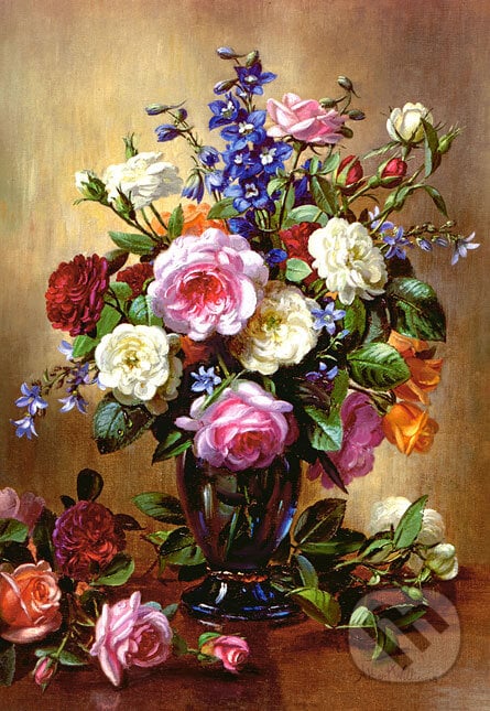 Roses in a Blue Vase - Albert Williams, Castorland