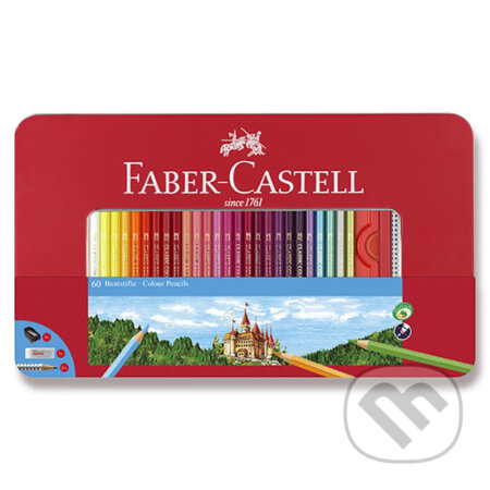 Pastelky Castell set 60 ks farebné s okienkom (plechová krabička)