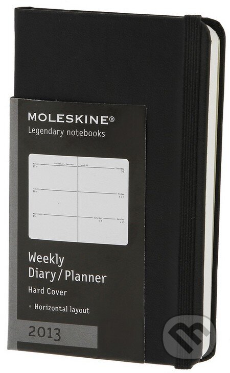 Moleskine - extra malý týždenný diár 2013 čierny horizontálny, Moleskine, 2012