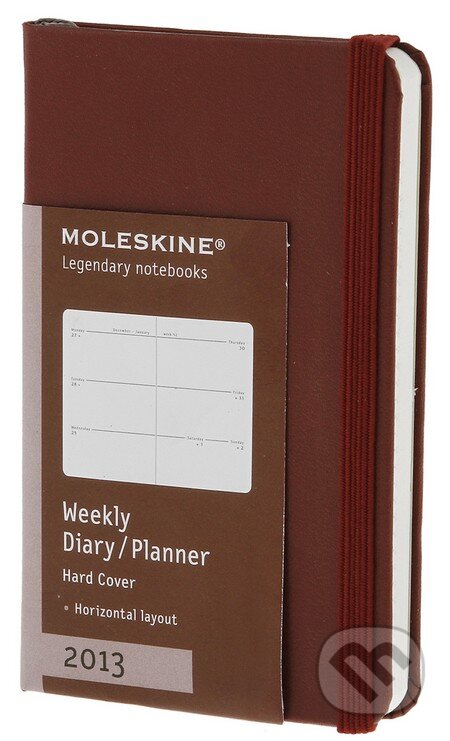 Moleskine - extra malý týždenný diár 2013 tmavočervený horizontálny, Moleskine, 2012