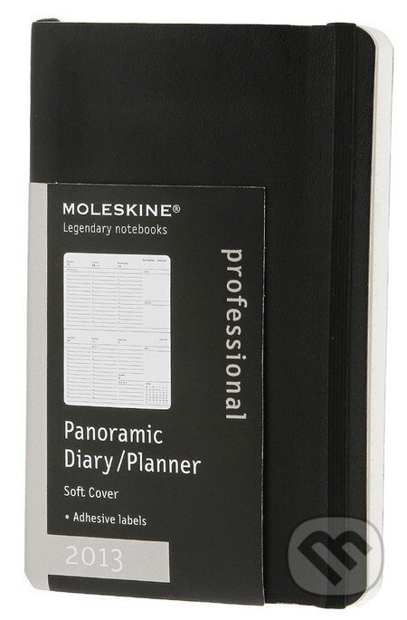 Moleskine - malý týždenný panoramatický plánovač - diár 2013 čierny (mäkká väzba), Moleskine, 2012