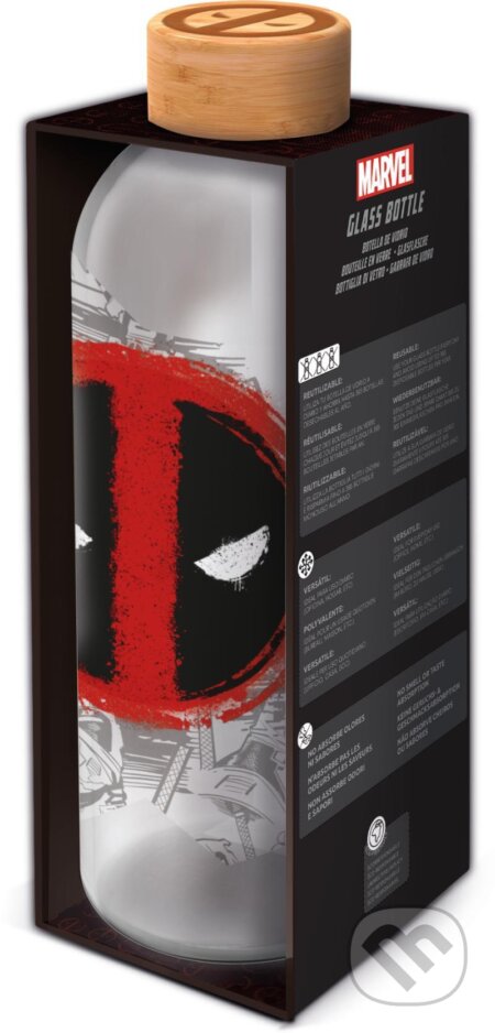 Fľaša sklenená - Deadpool 1030 ml, EPEE, 2021