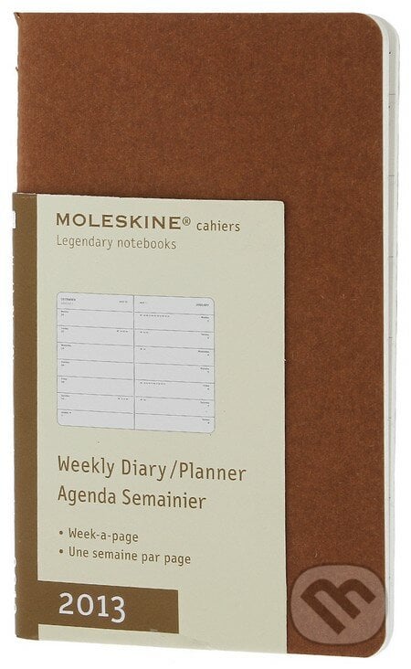 Moleskine - malý týždenný zošitový diár 2013 v kartónovej väzbe vo farbe terakoty, Moleskine, 2012