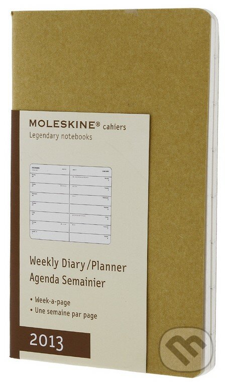 Moleskine - malý týždenný zošitový diár 2013 v kartónovej väzbe vo farbe kukurice, Moleskine, 2012