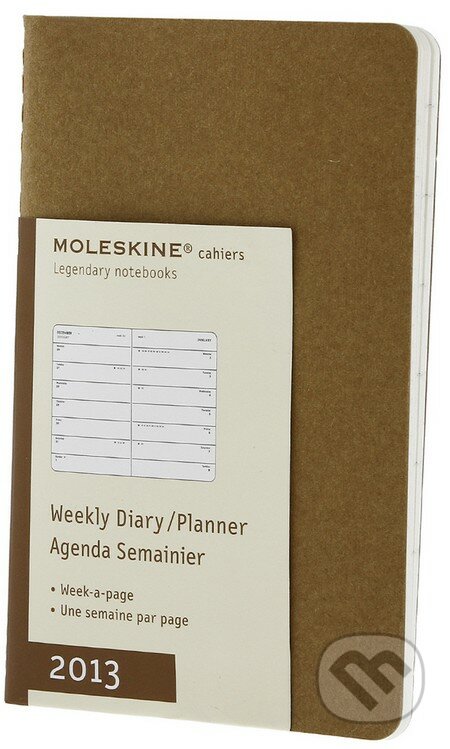 Moleskine - malý týždenný zošitový diár 2013 v kartónovej väzbe vo farbe zázvora, Moleskine, 2012