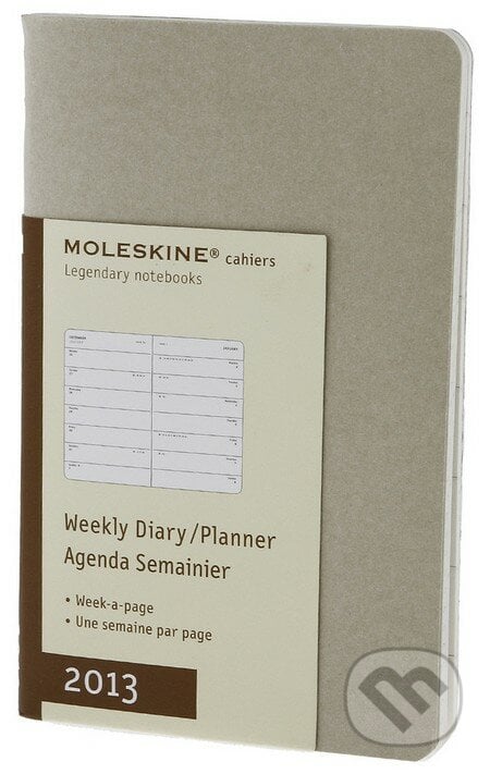 Moleskine - malý týždenný zošitový diár 2013 v kartónovej väzbe vo farbe pšenice, Moleskine, 2012