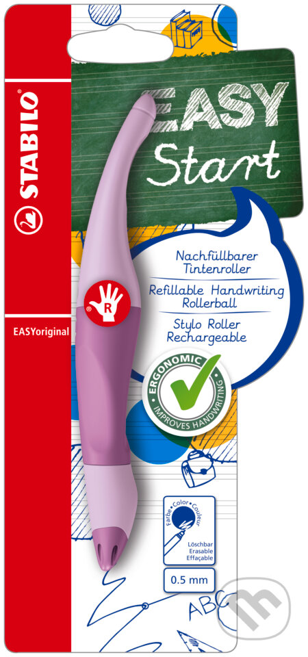 Ergonomický roller pre pravákov - STABILO EASYoriginal Pastel pastelová fialová