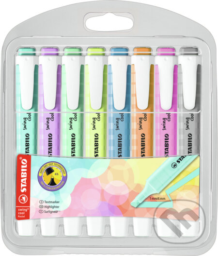 Zvýrazňovač - STABILO swing cool pastel - 8 ks balenie