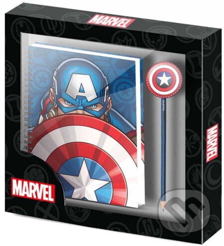 Poznámkový blok s perom Marvel: Captain America Patriot, Captain America, 2021