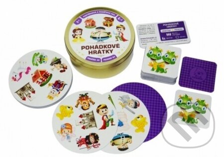 Pohádkové hrátky 2v1 společenská hra v plechové krabičce 10x4cm