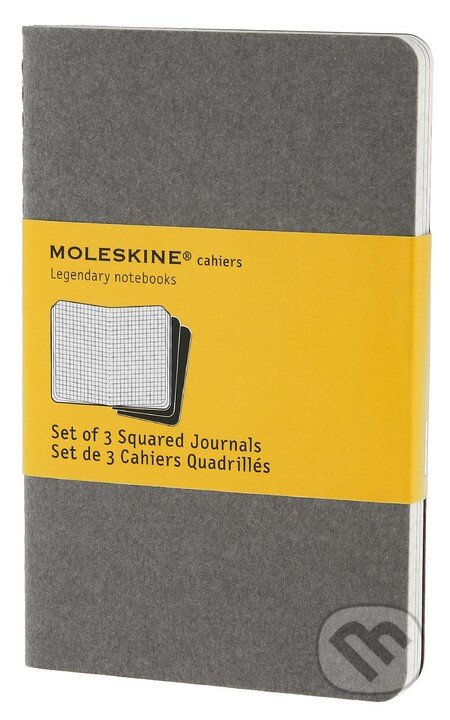 Moleskine – sada 3 malých štvorčekových zápisníkov Cahiers – svetlosivá, Moleskine, 2013