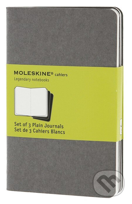 Moleskine – sada 3 malých čistých zápisníkov Cahiers – svetlosivá, Moleskine, 2013