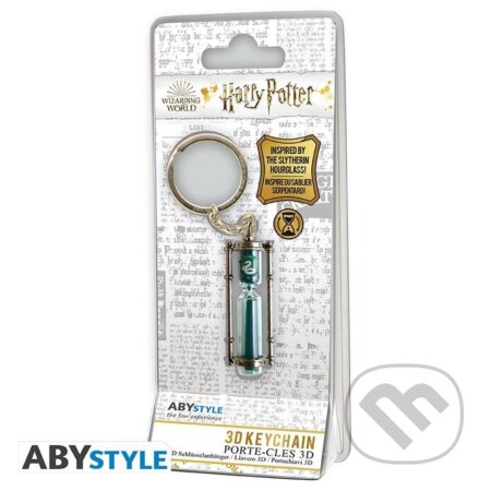 Harry Potter 3D kovová kľúčenka - Presýpacie hodiny Slizolin, ABYstyle, 2022