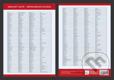 Anglický jazyk - Přehled nepravidelných sloves (Přehledová tabulka učiva) - kniha z kategorie Jazykové učebnice a slovníky