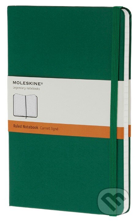 Moleskine – stredný linajkový zápisník (pevná väzba) – zelený, Moleskine