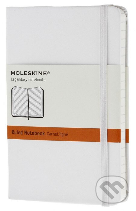 Moleskine – malý linajkový zápisník (pevná väzba) - biely, Moleskine