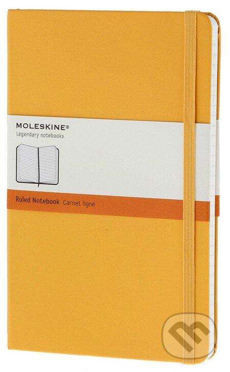 Moleskine – stredný linajkový zápisník (pevná väzba) – žltooranžový, Moleskine
