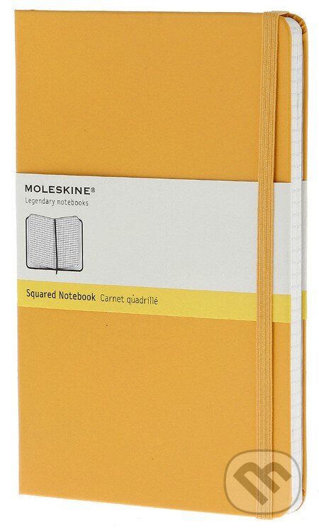 Moleskine – stredný štvorčekový zápisník (pevná väzba) – žltooranžový, Moleskine