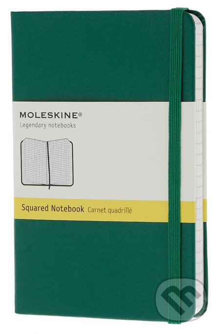 Moleskine – malý štvorčekový zápisník (pevná väzba) – zelený, Moleskine