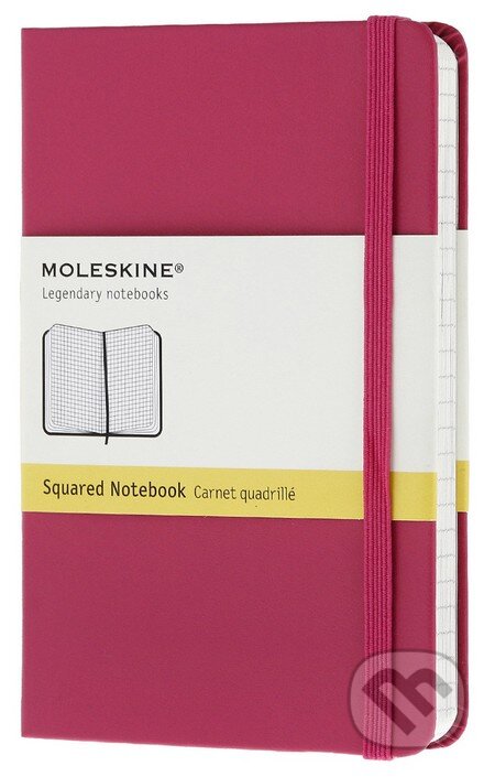 Moleskine – malý štvorčekový zápisník (pevná väzba) – tmavoružový, Moleskine