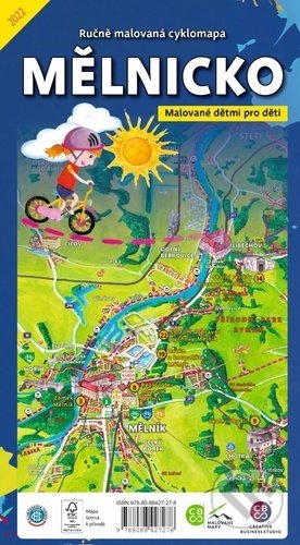 Ručně malovaná cyklomapa: Mělnicko, Malované Mapy, 2022