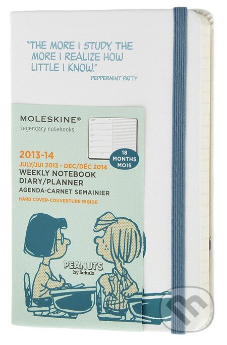Moleskine – 18-mesačný plánovací zápisník Peanuts biely 2013/2014 (malý, týždenný, pevná väzba), Moleskine, 2013