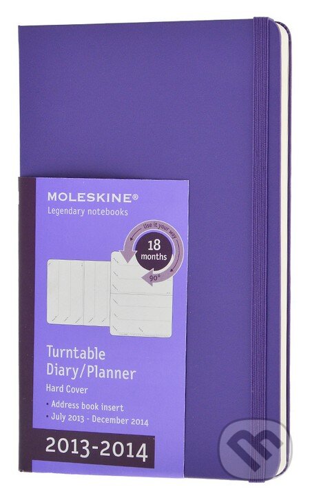 Moleskine – 18-mesačný otočný fialový diár 2013/2014 (stredný, týždenný, pevná väzba), Moleskine, 2013