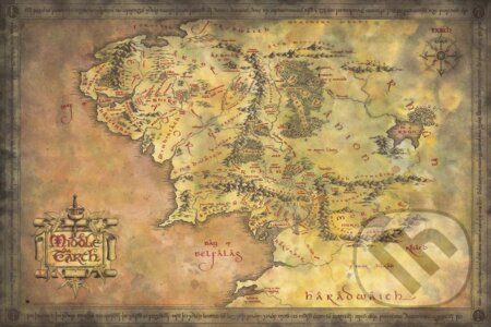 Plagát The Lord Of The Rings: Map Of Middle Earth, , 2022