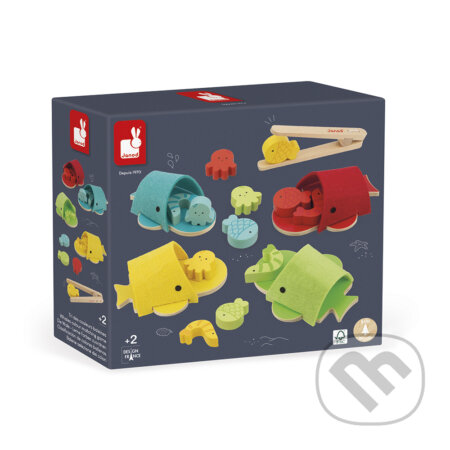 Montessori hračka na triedenie: Veľryby, Janod, 2022