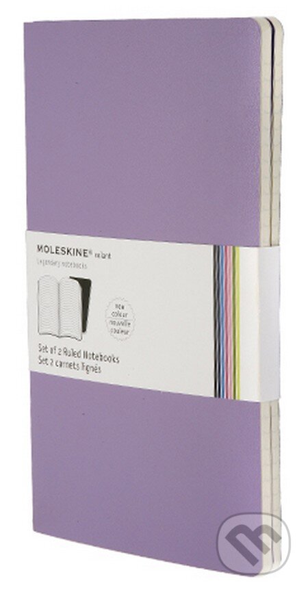Moleskine - sada 2 stredných linajkových zápisníkov Volant (mäkká väzba) - fialový, Moleskine