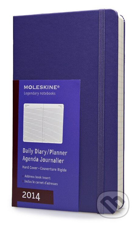 Moleskine – 12-mesačný diár 2014 fialový (stredný, denný, pevná väzba), Moleskine, 2013