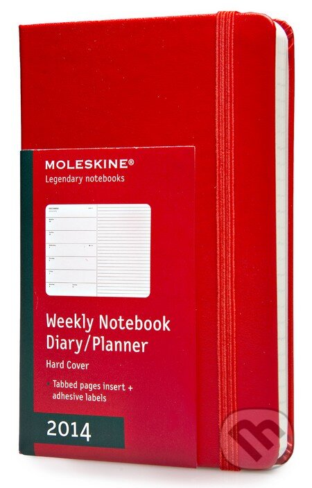 Moleskine – 12-mesačný diár 2014 červený (malý, týždenný, pevná väzba), Moleskine, 2013