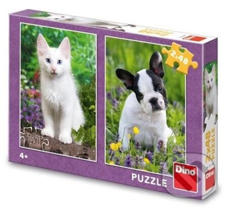 Buldoček a kotě - puzzle z kategorie 15 - 60 dílků