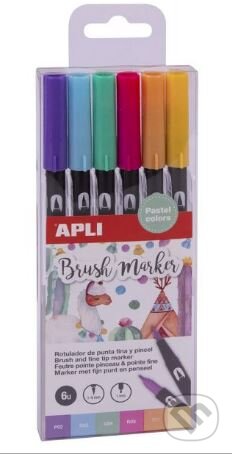 Apli Brush Duo sada fixů - pastelové barvy 6 ks, OFFICE LINE, 2022