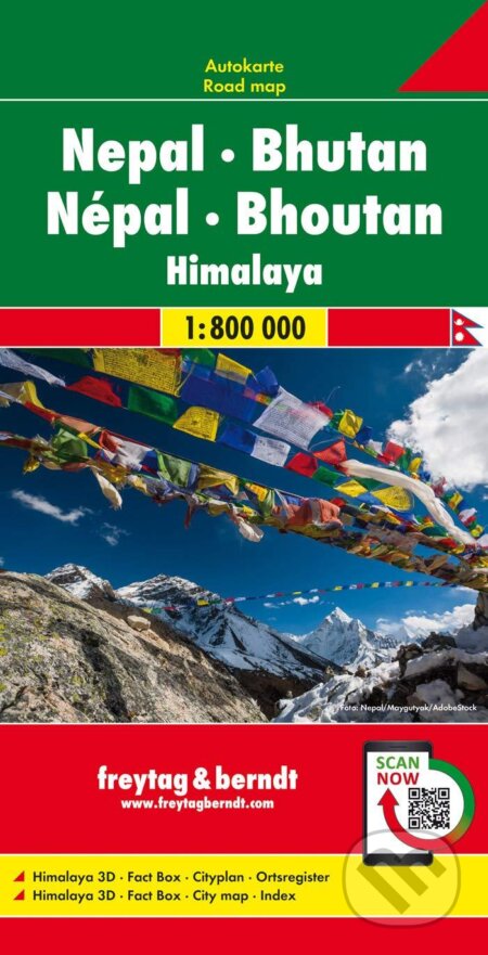 Nepál - Bhutan 1:800 000, freytag&berndt, 2019