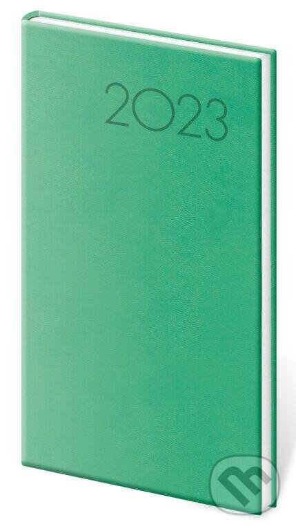 Diář 2023 Print - světle zelená, týdenní, kapesní, Helma365, 2022