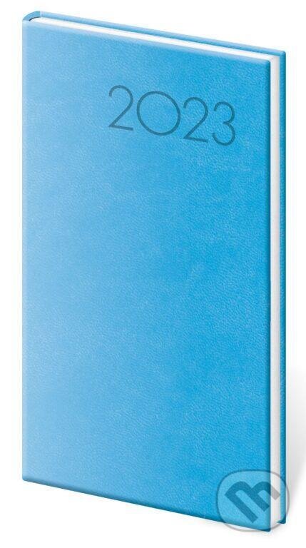 Diář 2023 Print - světle modrá, týdenní, kapesní, Helma365, 2022
